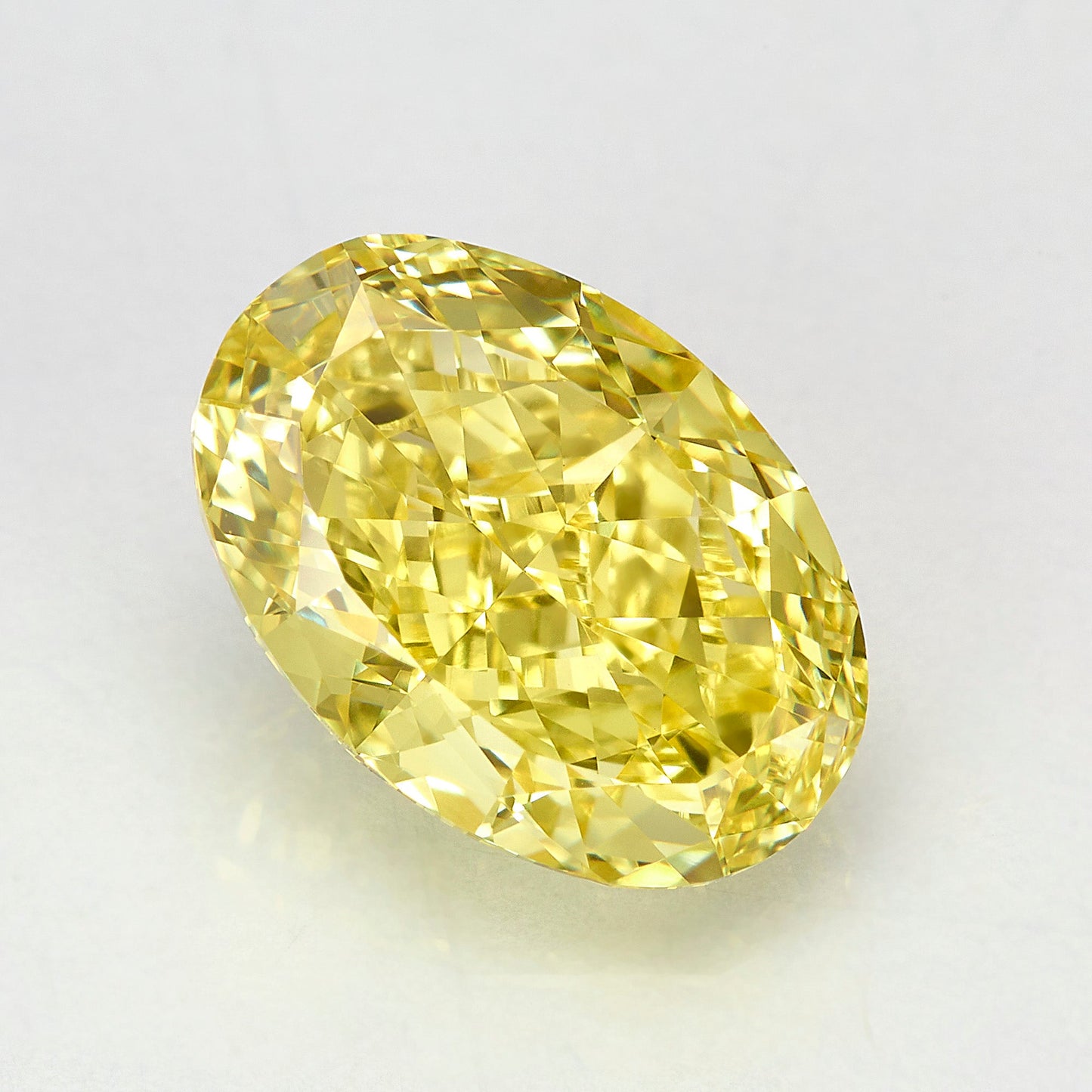 Lab Grown 2.08 Carat Fancy Vivid Yellow Oval Diamond