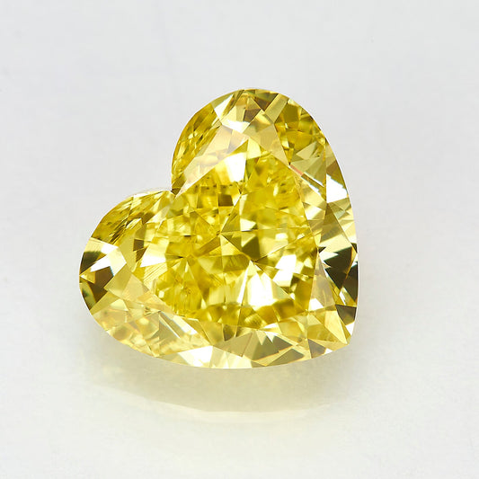 Lab Grown 2.03 Carat Fancy Vivid Yellow Heart Diamond