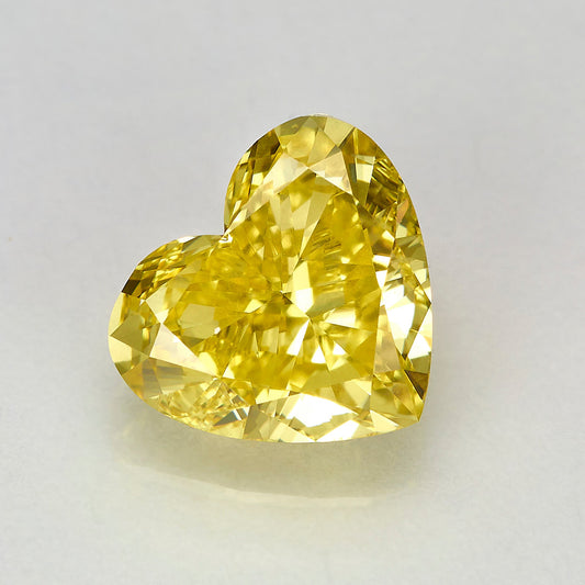 Lab Grown 2.07 Carat Fancy Vivid Yellow Heart Diamond