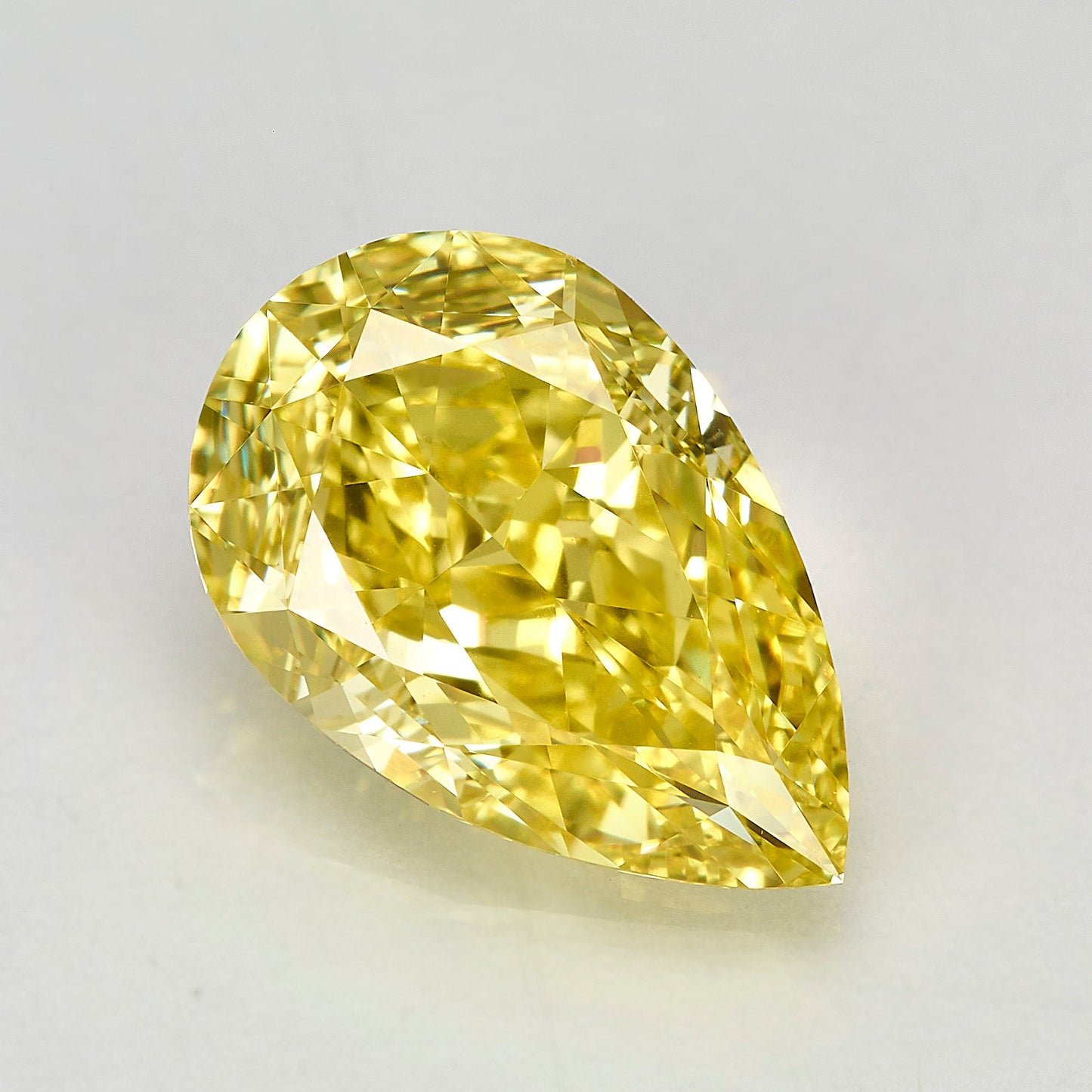 Lab Grown 2.57 Carat Fancy Vivid Yellow Pear Diamond