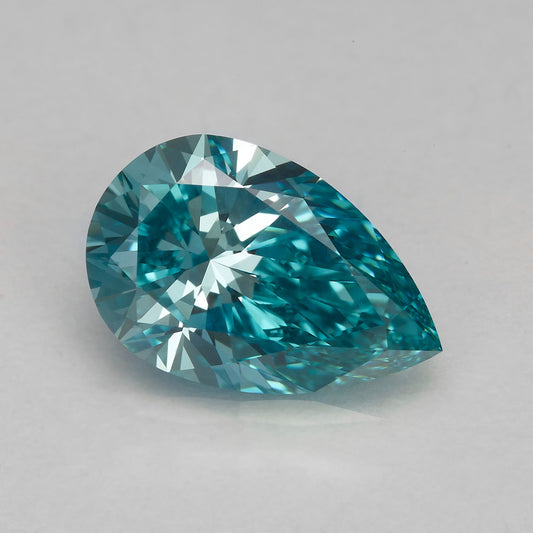 Lab Grown 2.09 Carat Fancy Vivid Blue Pear Diamond