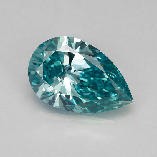 Lab Grown 2.07 Carat Fancy Vivid Blue Pear Diamond