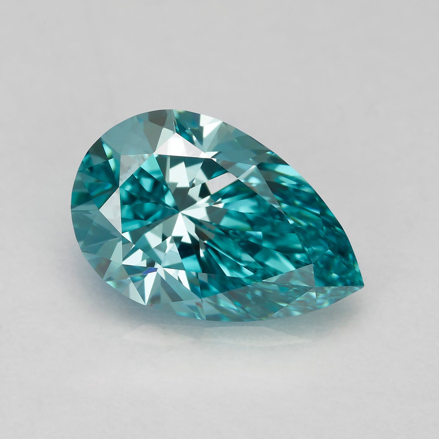 Lab Grown 2.09 Carat Fancy Vivid Blue Pear Diamond