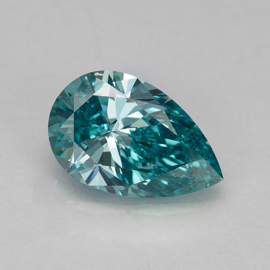 Lab Grown 2 Carat Fancy Vivid Blue Pear Diamond