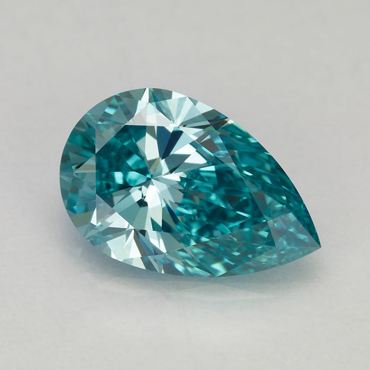 Lab Grown 2.1 Carat Fancy Vivid Blue Pear Diamond