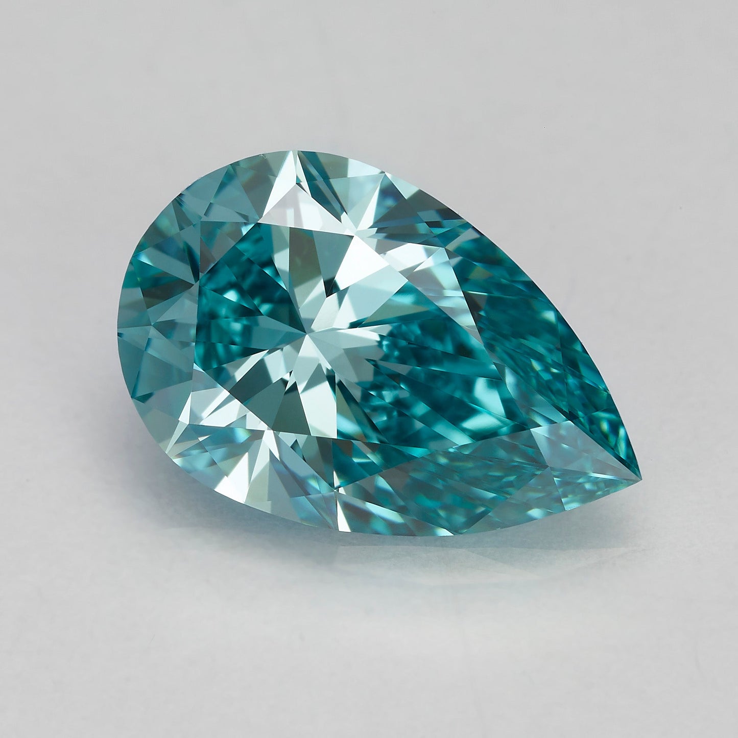 Lab Grown 2.51 Carat Fancy Vivid Blue Pear Diamond