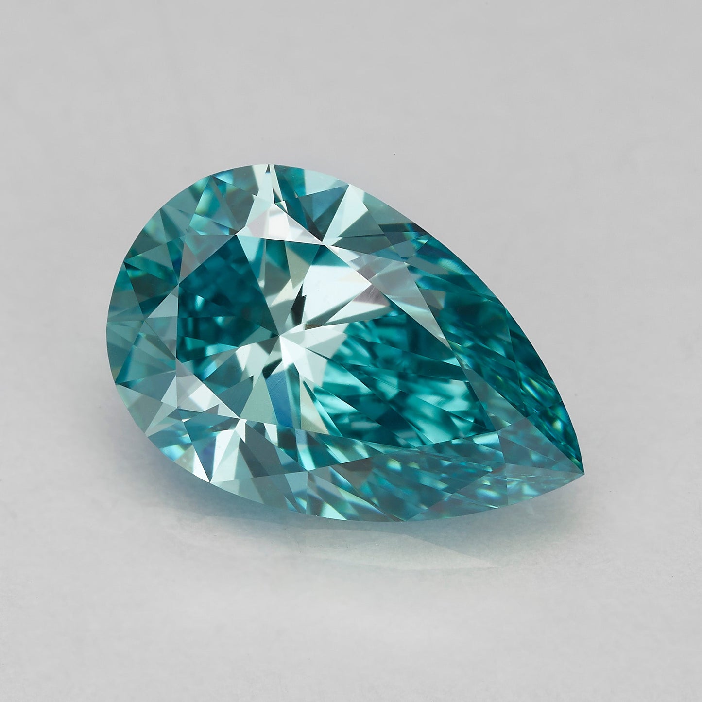 Lab Grown 2.08 Carat Fancy Vivid Blue Pear Diamond