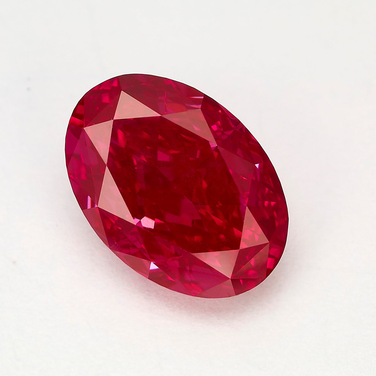 Lab Grown 2.23 Carat Fancy Vivid Red Oval Diamond