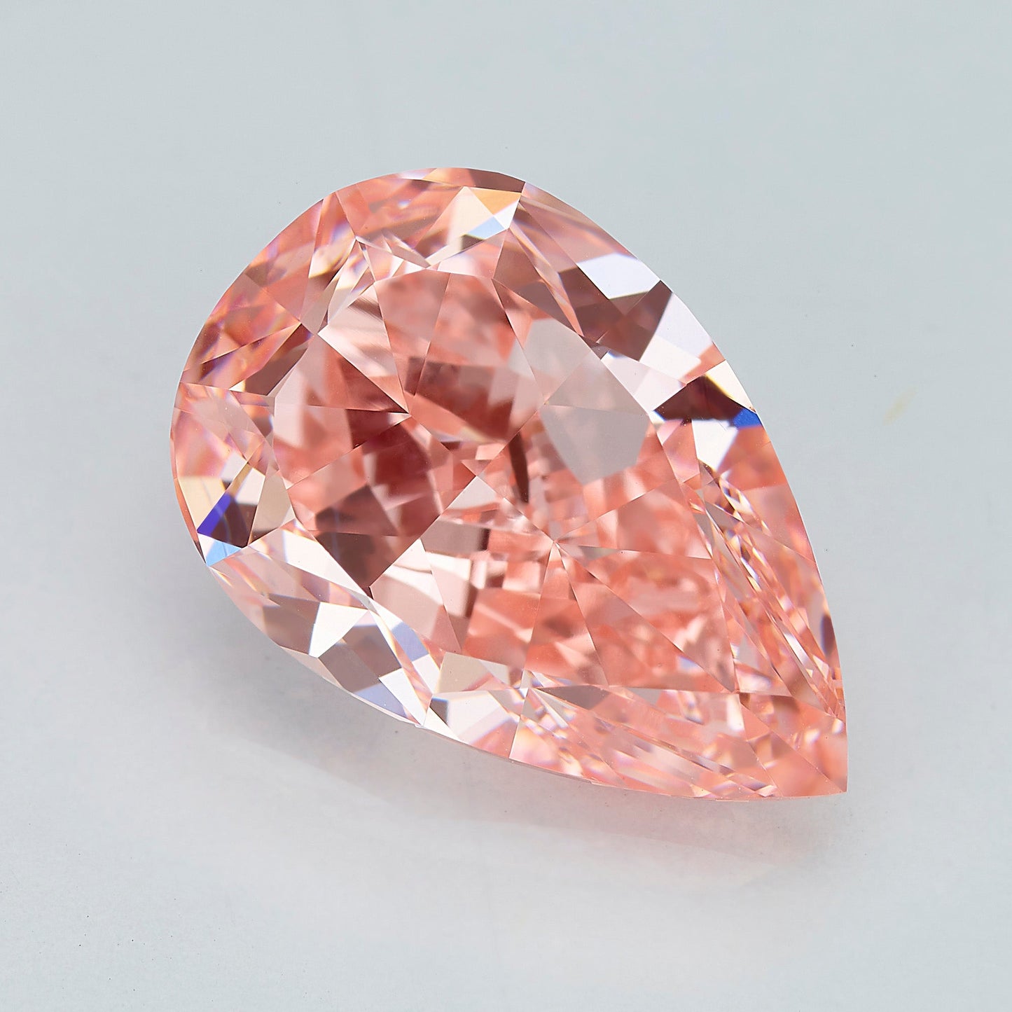 Lab Grown 3.18 Carat Fancy Vivid Pink Pear Diamond