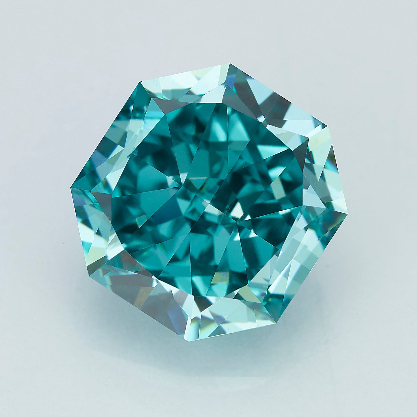 Lab Grown 3.83 Carat Fancy Vivid Blue Green Radiant Diamond