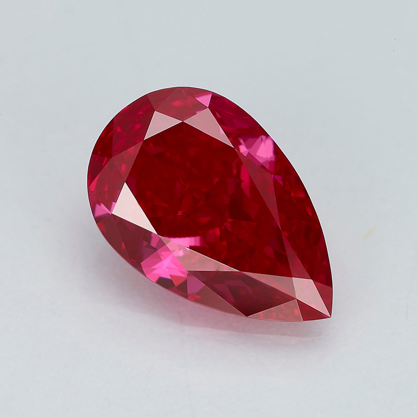 Lab Grown 2.07 Carat Fancy Vivid Red Pear Diamond
