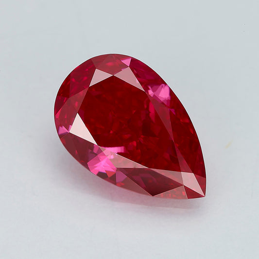Lab Grown 2.07 Carat Fancy Vivid Red Pear Diamond