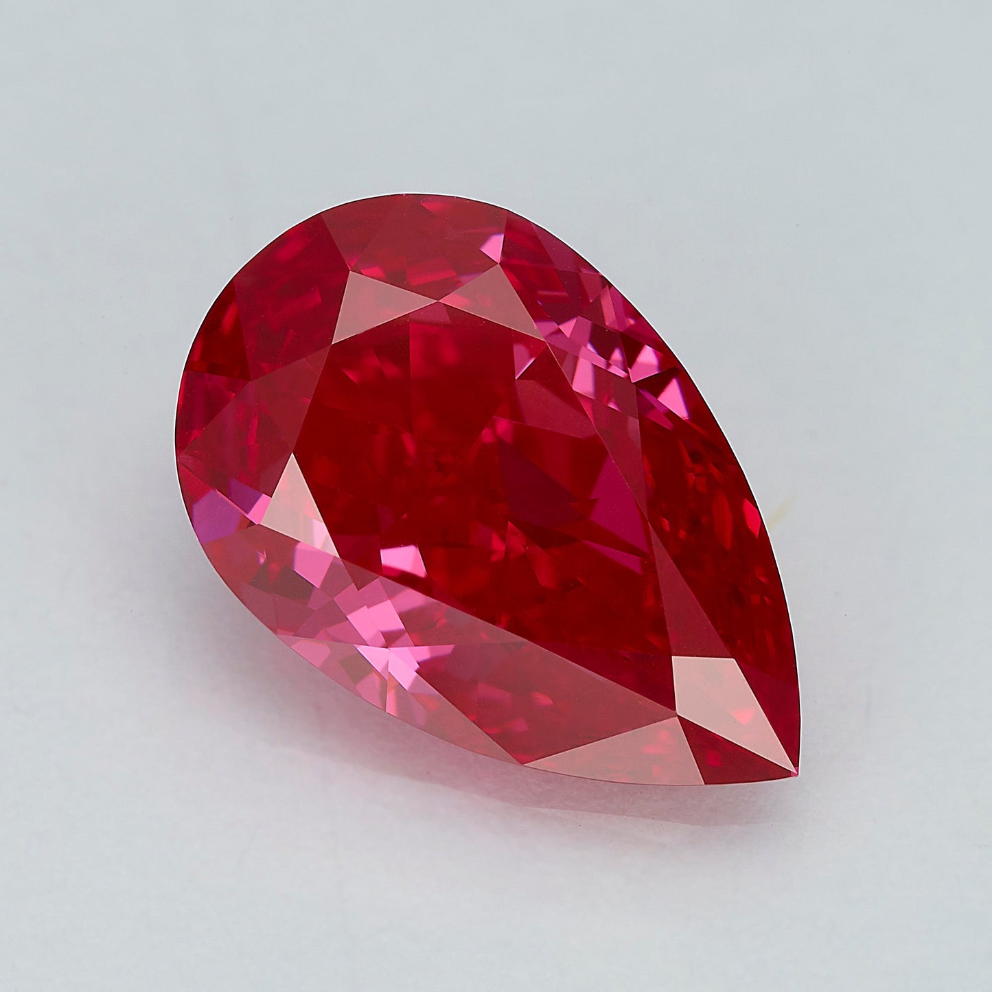 Lab Grown 2.27 Carat Fancy Vivid Red Pear Diamond
