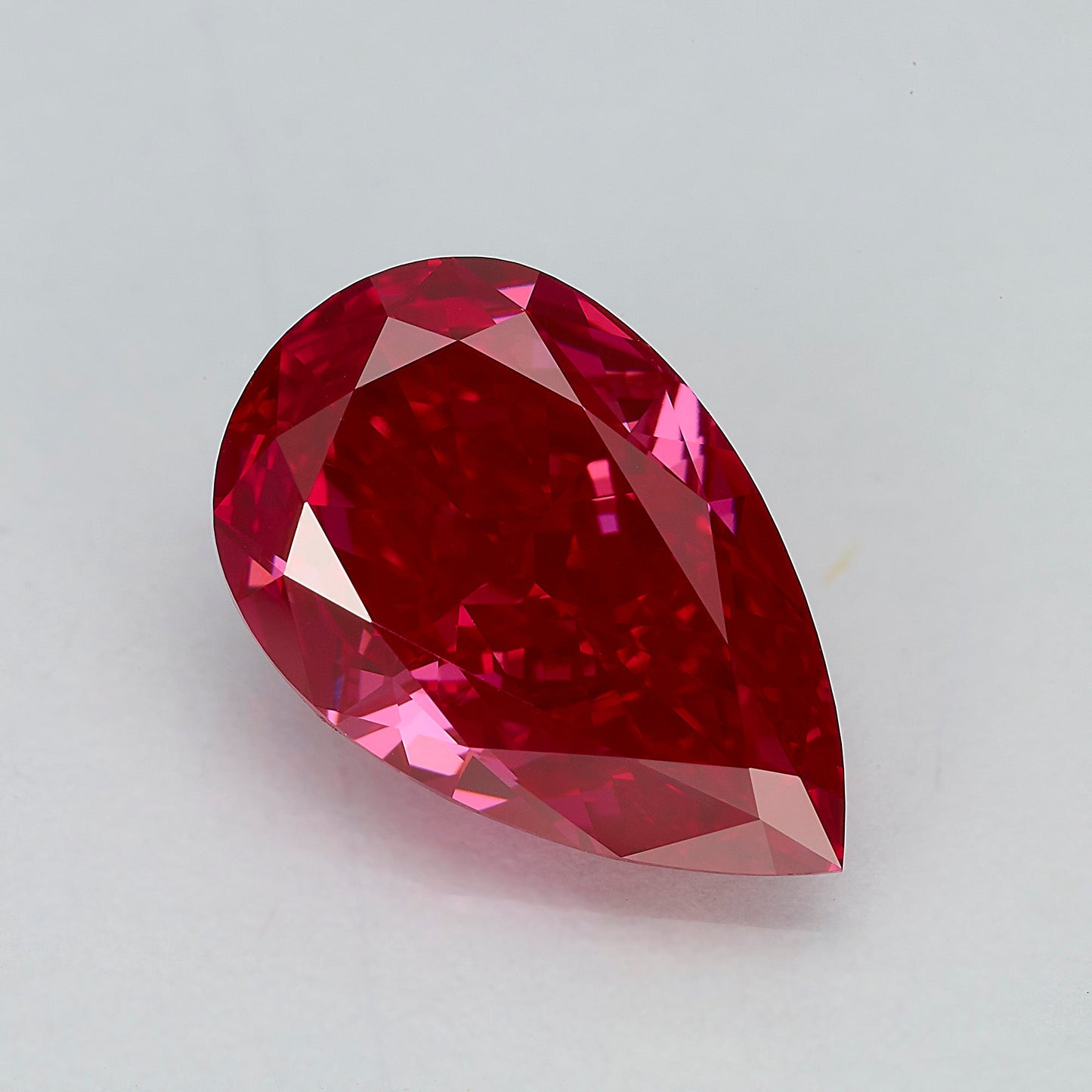 Lab Grown 2.08 Carat Fancy Vivid Red Pear Diamond