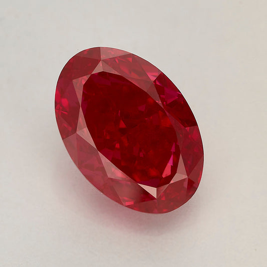 Lab Grown 2.05 Carat Fancy Vivid Red Oval Diamond
