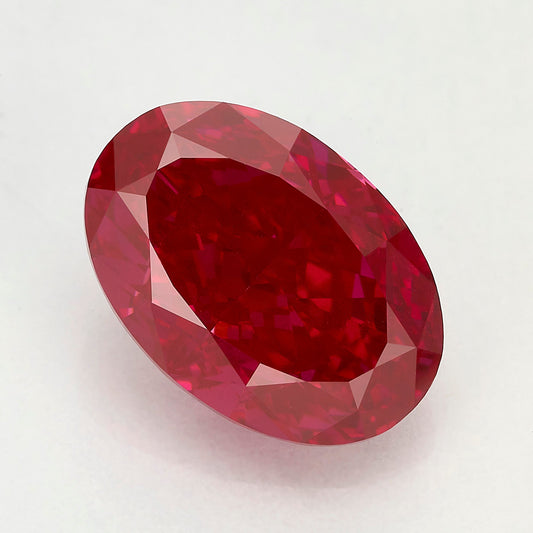 Lab Grown 2.02 Carat Fancy Vivid Red Oval Diamond