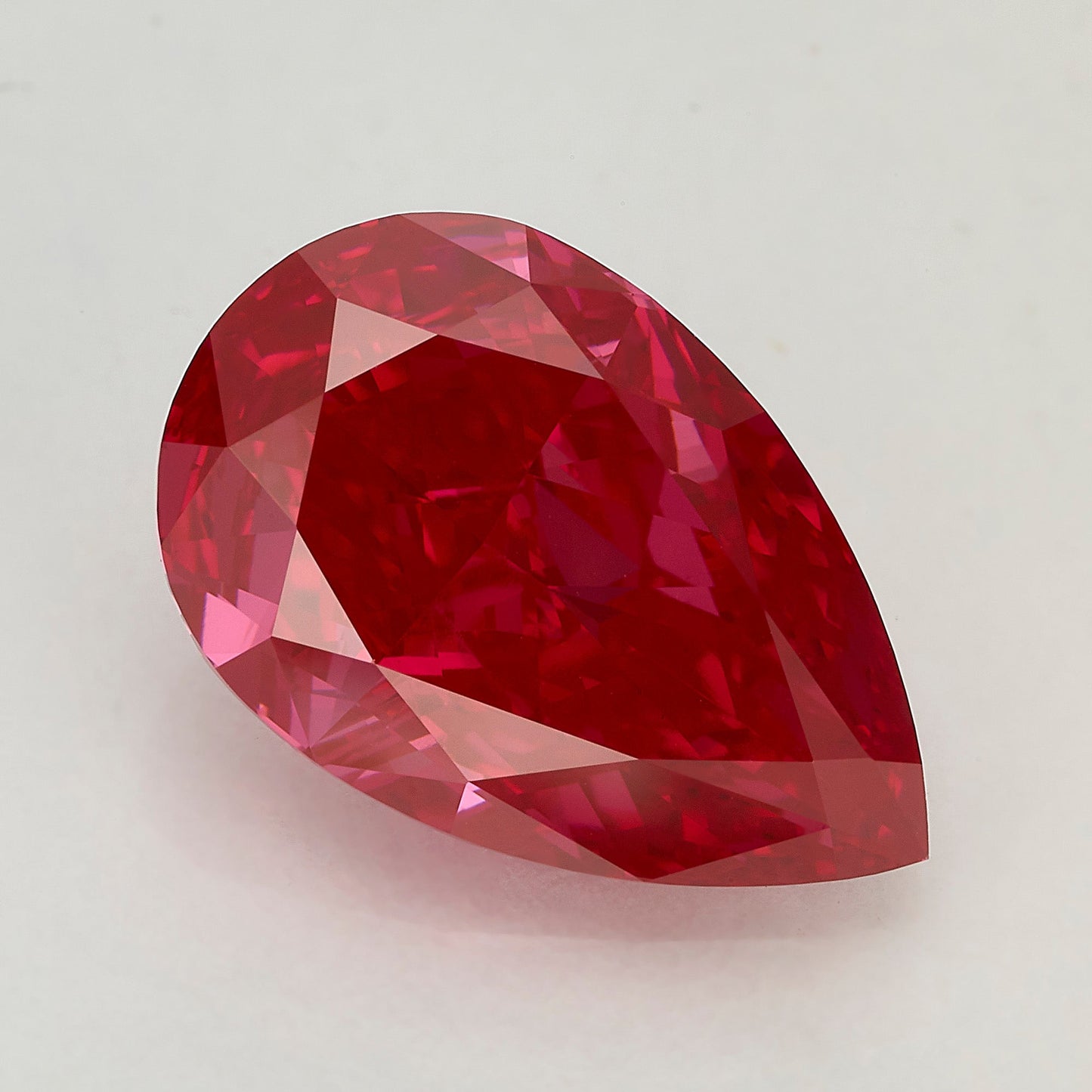 Lab Grown 2.08 Carat Fancy Vivid Red Pear Diamond
