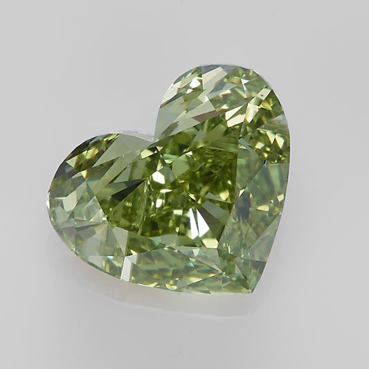 Lab Grown 2.06 Carat Fancy Vivid Green Heart Diamond