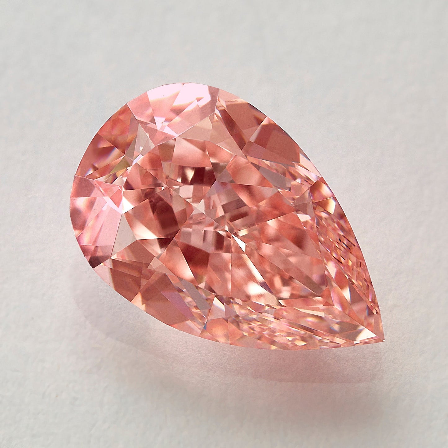 Lab Grown 2.42 Carat Fancy Intense Pink Pear Diamond