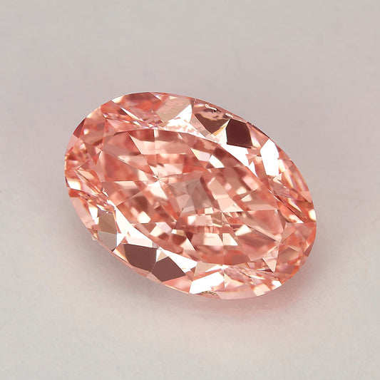 Lab Grown 2.37 Carat Fancy Vivid Pink Oval Diamond