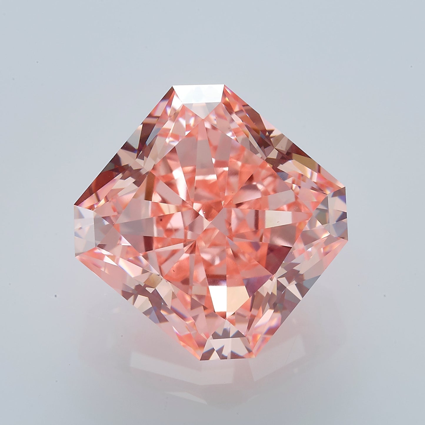 Lab Grown 2.6 Carat Fancy Intense Pink Radiant Diamond