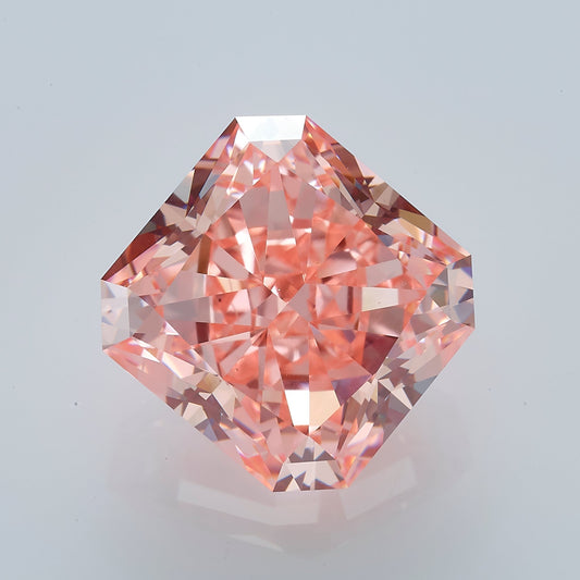 Lab Grown 2.6 Carat Fancy Intense Pink Radiant Diamond