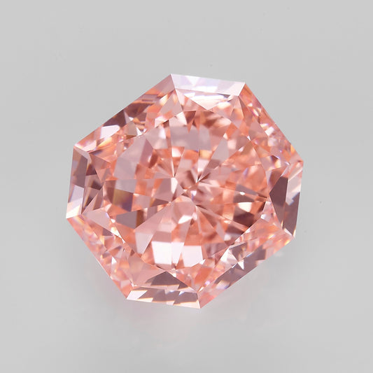 Lab Grown 4.07 Carat Fancy Intense Pink Radiant Diamond