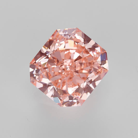 Lab Grown 3.33 Carat Fancy Intense Pink Radiant Diamond